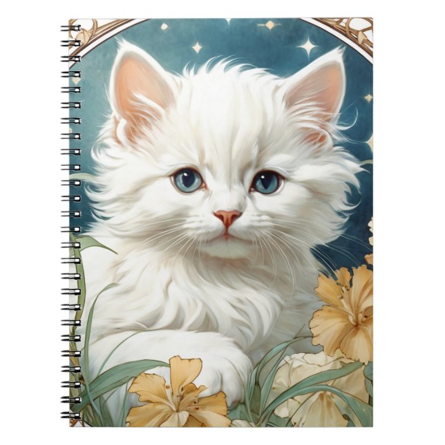 Cuaderno Alphonse Mucha Art Nouveau Kitten (Frente)
