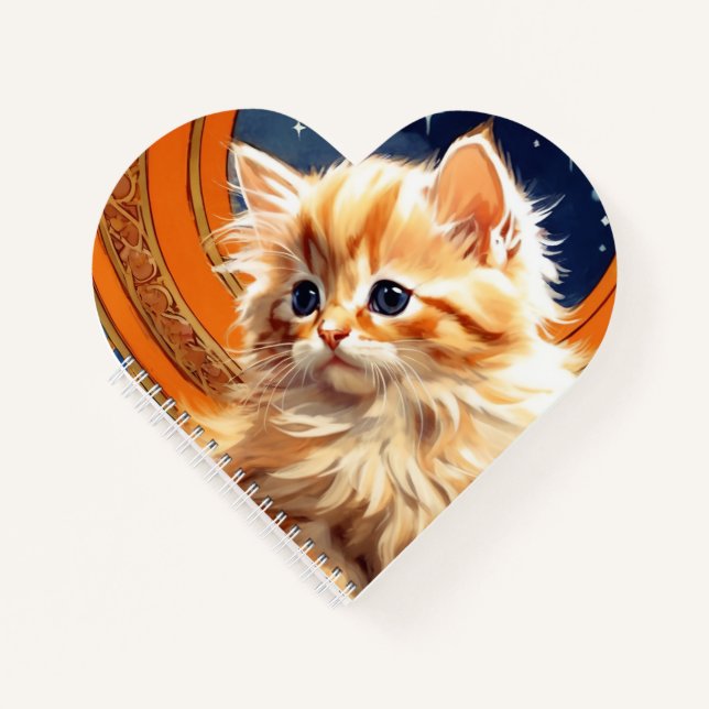 Cuaderno Alphonse Mucha Art Nouveau Naranja Cat (Anverso)