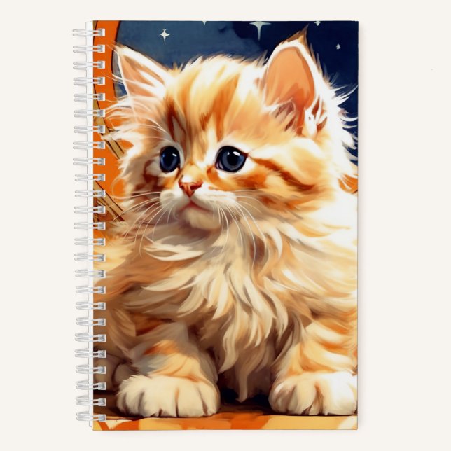 Cuaderno Alphonse Mucha Art Nouveau Naranja Cat (Anverso)