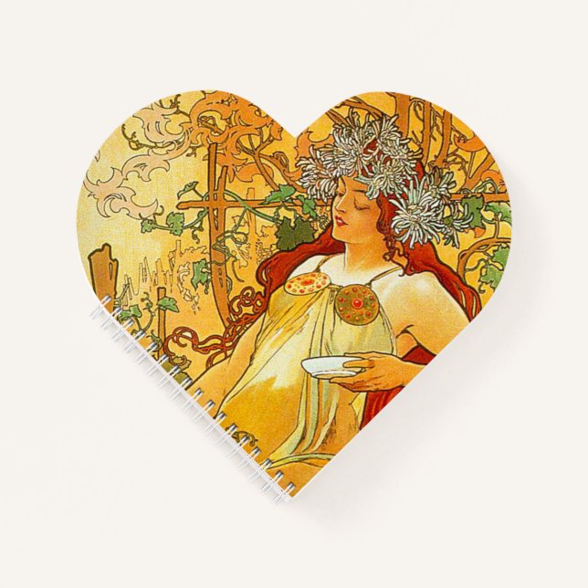 Cuaderno Alphonse Mucha Art Nouveau Otoño (Anverso)