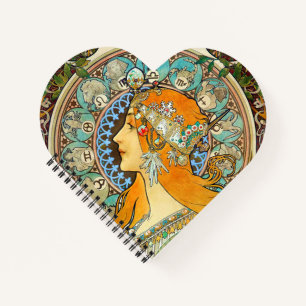 Cuaderno Alphonse Mucha Art Nouveau Zodiac