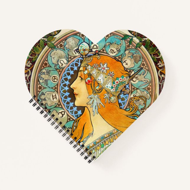 Cuaderno Alphonse Mucha Art Nouveau Zodiac (Anverso)