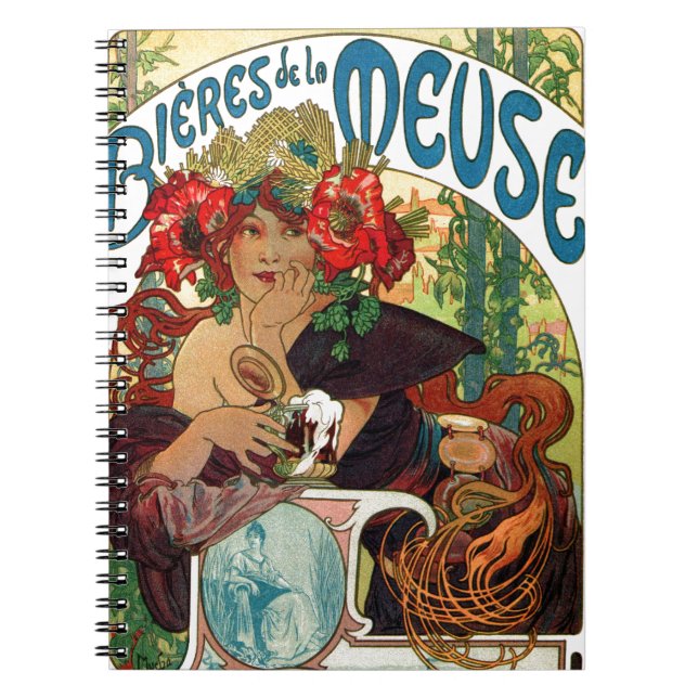 Cuaderno Alphonse Mucha Bieres De La Meuse (Frente)