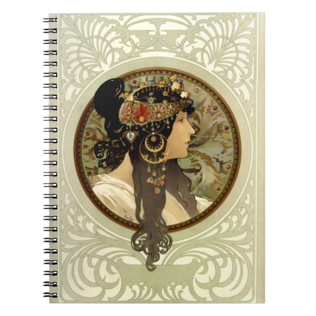 Cuaderno Alphonse Mucha - Cabezas bizantinas morena (Frente)