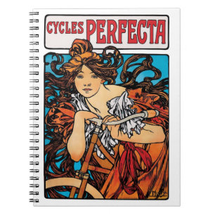 Cuaderno Alphonse Mucha - Ciclos Perfecta Retro Art Nouveau