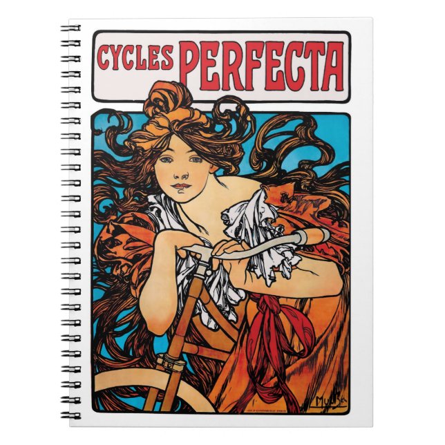 Cuaderno Alphonse Mucha - Ciclos Perfecta Retro Art Nouveau (Frente)