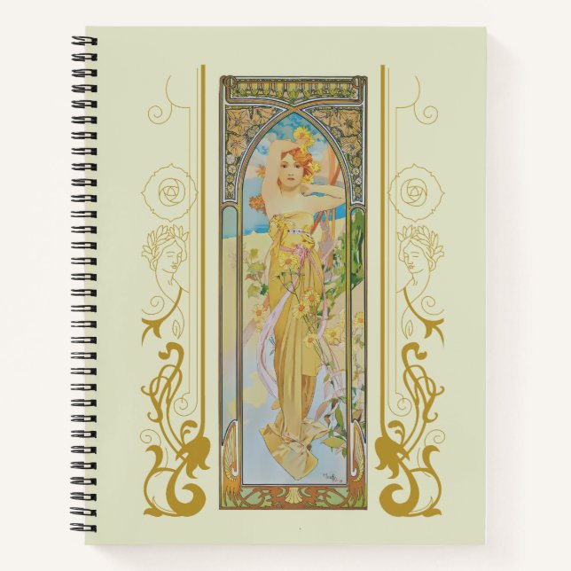 Cuaderno Alphonse Mucha de Art Nouveau - El brillo del día (Anverso)