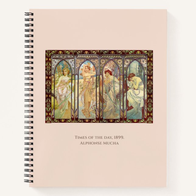 Cuaderno Alphonse Mucha - Las horas del día (Anverso)