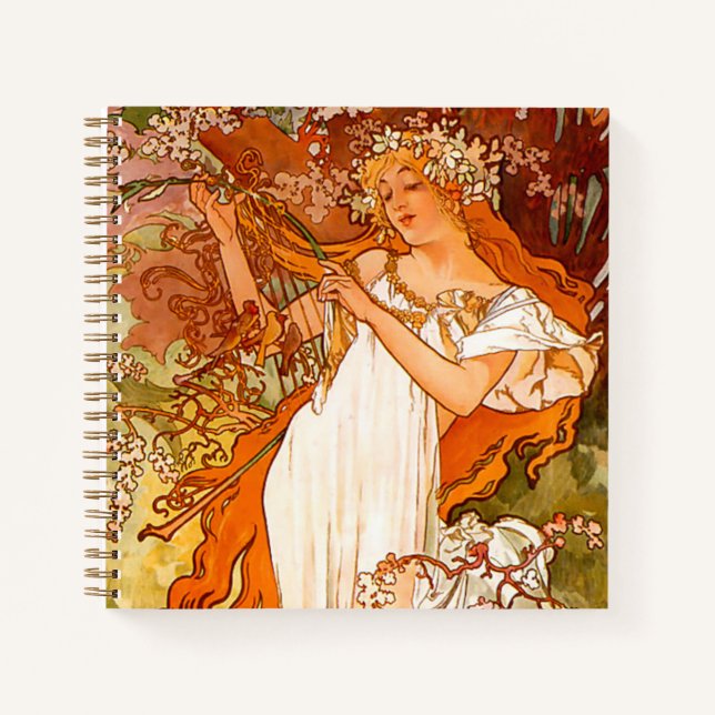 Cuaderno Alphonse Mucha modernidad primavera (Anverso)