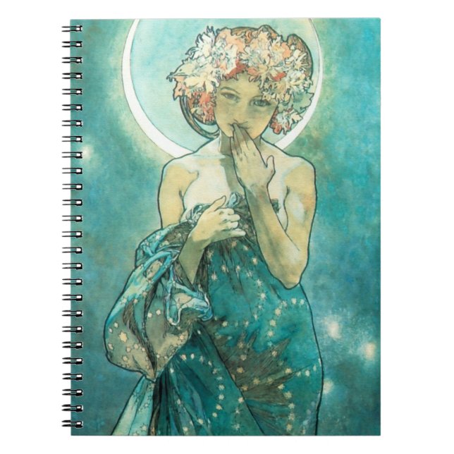 Cuaderno Alphonse Mucha Moonlight Clair De Lune Art Nouveau (Frente)