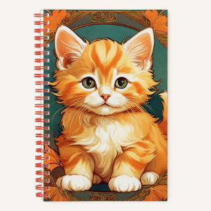 Cuaderno Alphonse Mucha Style Naranja Cat