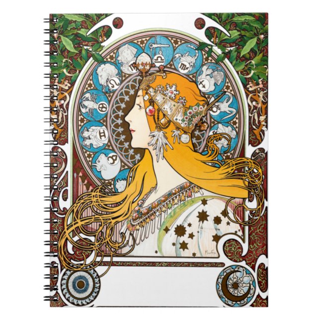 Cuaderno Alphonse Mucha - Zodiaco (Frente)