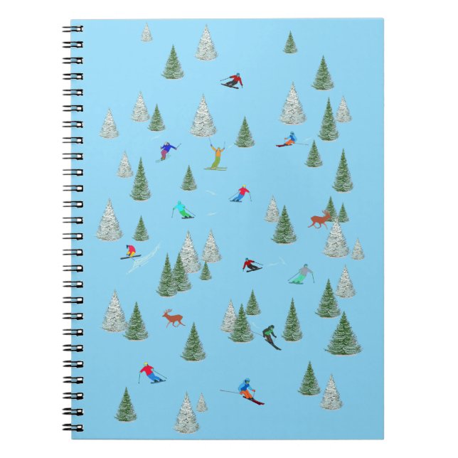 Cuaderno Alpine Skiers Downhill Skiing Pale Blue (Frente)