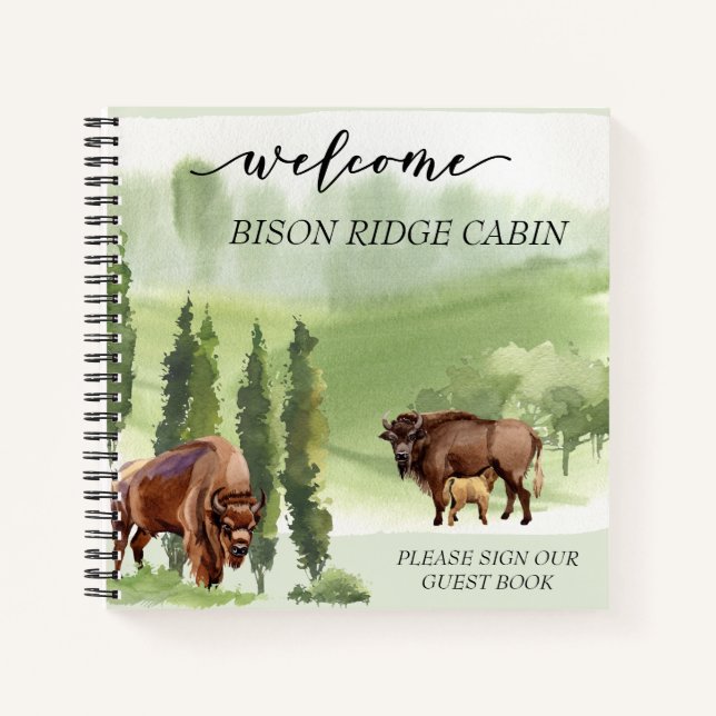 Cuaderno Alquiler de Cabaña Bisonte Acuarela de Bienvenida (Anverso)