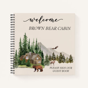 Cuaderno Alquiler de cabaña de bosque de acuarela de bienve