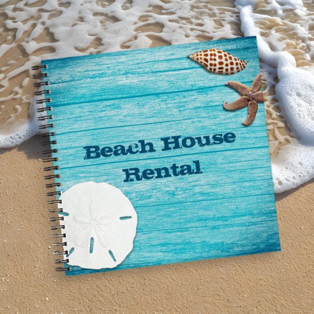 Cuaderno Alquiler de casa de playa Blue Wood Seashells (Subido por el creador)
