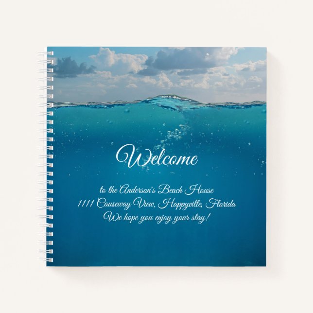 Cuaderno Alquiler de casa de playa de bienvenida submarina (Anverso)