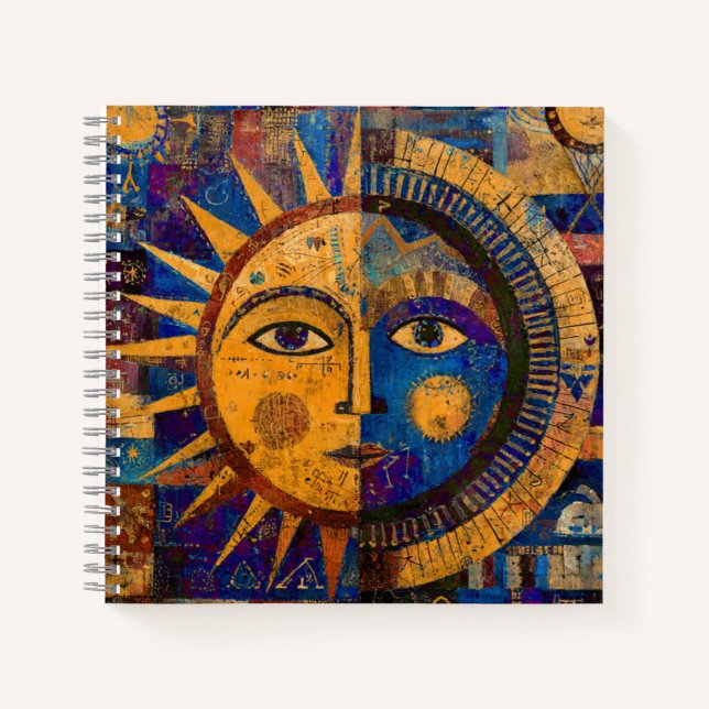 Cuaderno Alquimia Mística Celestial Sol Luna (Anverso)