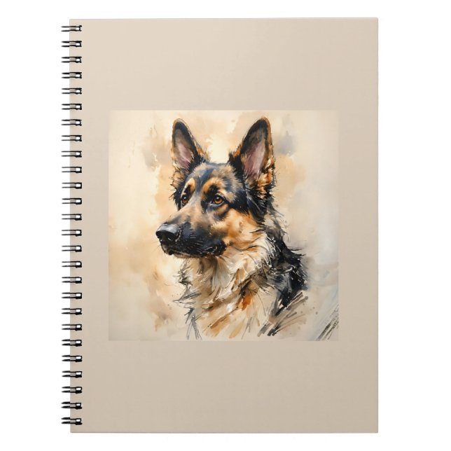 Cuaderno Alsation German Shepard Dog Art Design  (Frente)