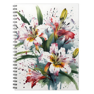 Cuaderno Alstroemeria - Flores acuarela