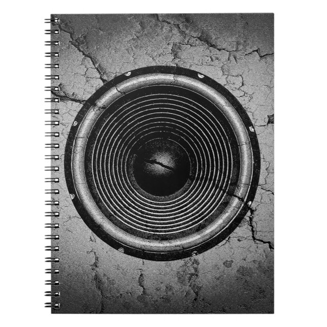 Cuaderno Altavoz musical en una pared rota (Frente)