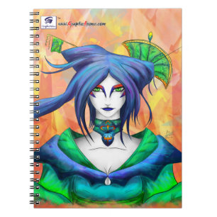 Cuaderno AltDelta : Bloc de notas Geisha azul