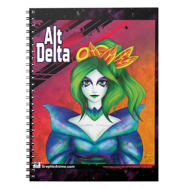 Cuaderno AltDelta: Bloc de notas verde Kabuki (Frente)