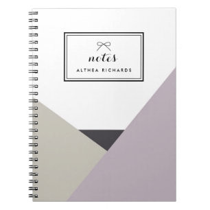 Cuaderno Althea Lilac y portátil personalizado de color gri