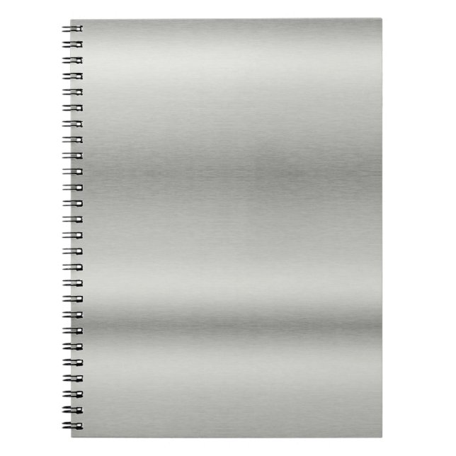 Cuaderno Aluminio cepillado de plata metálica (Frente)
