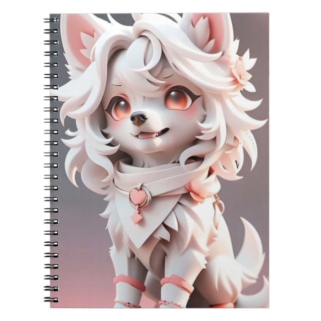 Cuaderno Aluminio Rosa Y Blanco Fluffy (Frente)