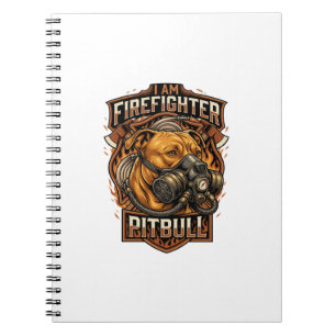 Cuaderno Am Pitbull Bombero Perro Máscara de Gas Escudo