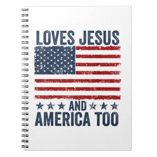 Cuaderno Ama a Jesús y a Estados Unidos a Dios Cristiano 4