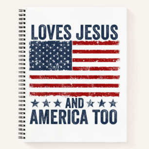 Cuaderno Ama a Jesús y a Estados Unidos a Dios Cristiano 4