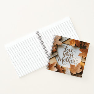 Cuaderno Ama a Tu Madre Lujo Otoño Hojas Arte Premium