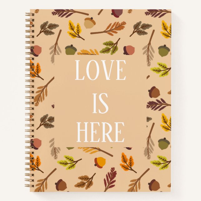 Cuaderno Ama el estilo chic moderno de otoño beige naranja  (Anverso)