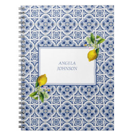 Cuaderno Amalfi Coast Lemon Blue Tiles Italia