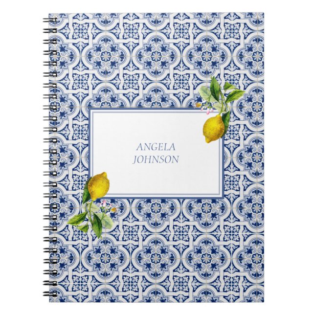 Cuaderno Amalfi Coast Lemon Blue Tiles Italia (Frente)