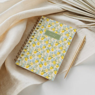 Cuaderno Amalfi Floral Limón Amarillo, Verde y Azul