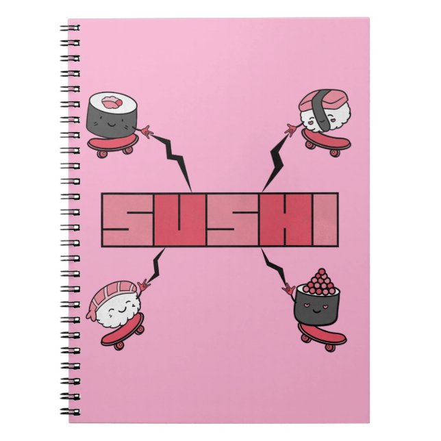 Cuaderno Amamos el Sushi - Amor Sushi - Obsesión ASL ILY (Frente)