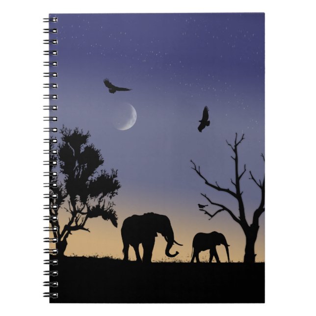 Cuaderno Amanecer africano - elefantes (Frente)