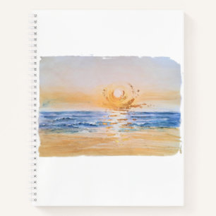Cuaderno Amanecer costero - Pintado de la capa marina acuát