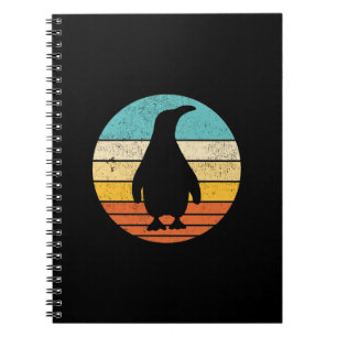 Cuaderno Amanecer de la época de la retro del pingüino
