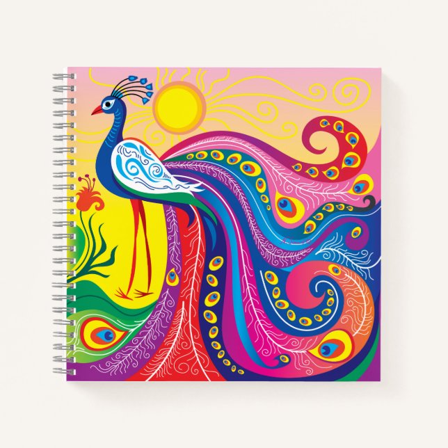 Cuaderno Amanecer de Pavo Real (Anverso)