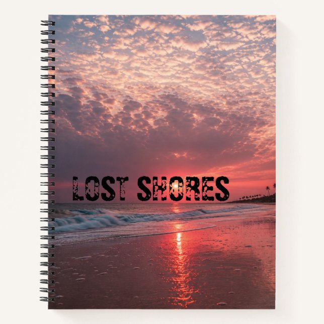 Cuaderno Amanecer de playa en Lost Shores personalizado (Anverso)