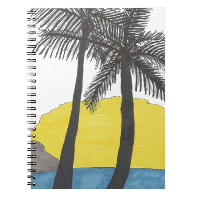 Cuaderno Amanecer del árbol de palmas (Frente)