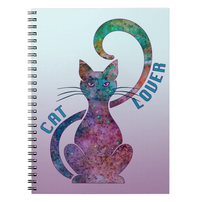 Cuaderno Amante colorido del gato (Frente)