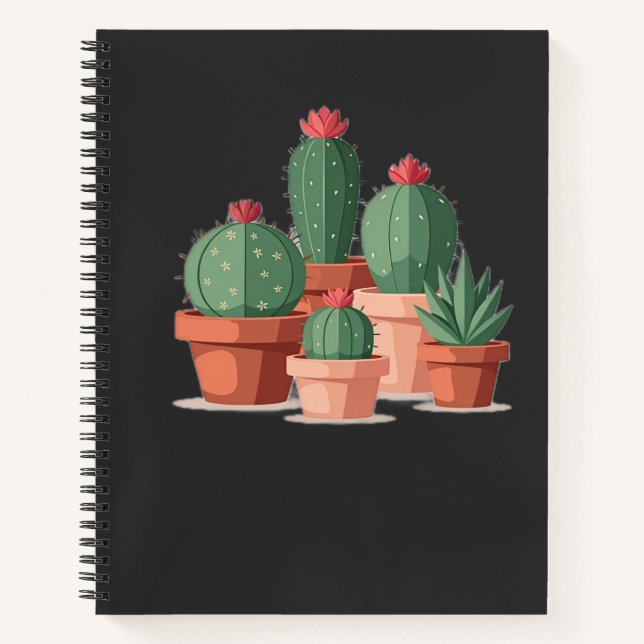 Cuaderno Amante de Cactus en Macetas Boho (Anverso)