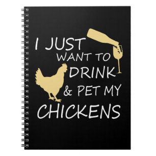 Cuaderno Amante de gallinas adorables vino agricultor granj