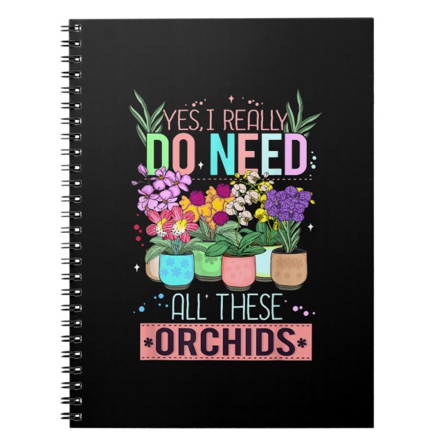 Cuaderno Amante de la planta de orquídea divertida (Frente)