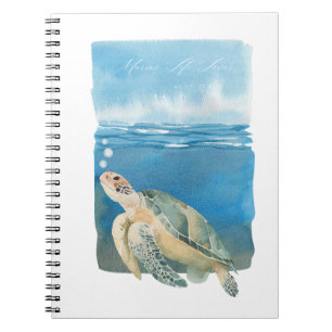 Cuaderno Amante de la Vida Marina Tortuga de Mar Arte Acuar
